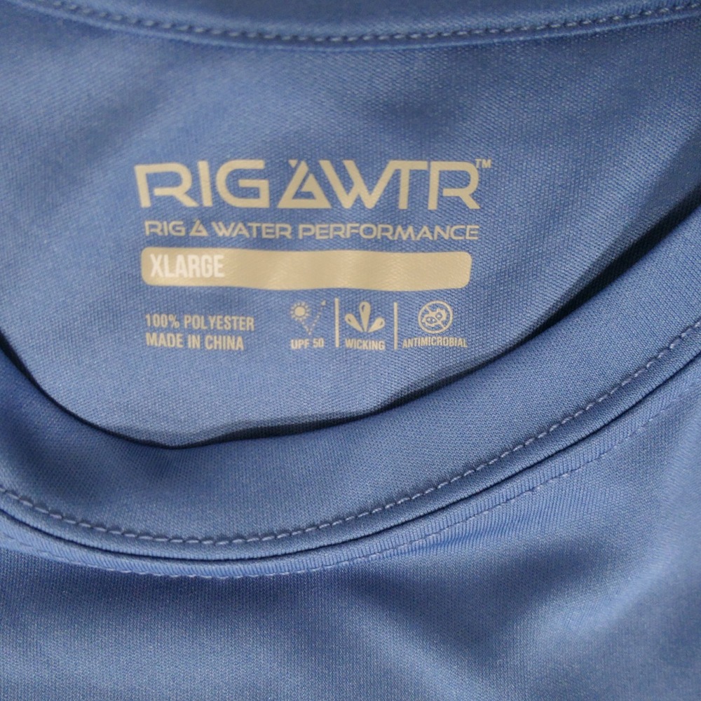 Rigawtr Mens T-Shirt XL Blue Marlin Fishing Performance Angler Coastal UPF 50 - Picture 4 of 6